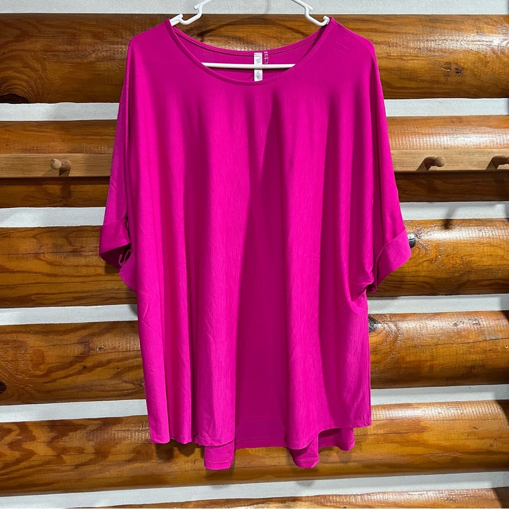 Dear Scarlett Women's Magenta Boyfriend style Top XL